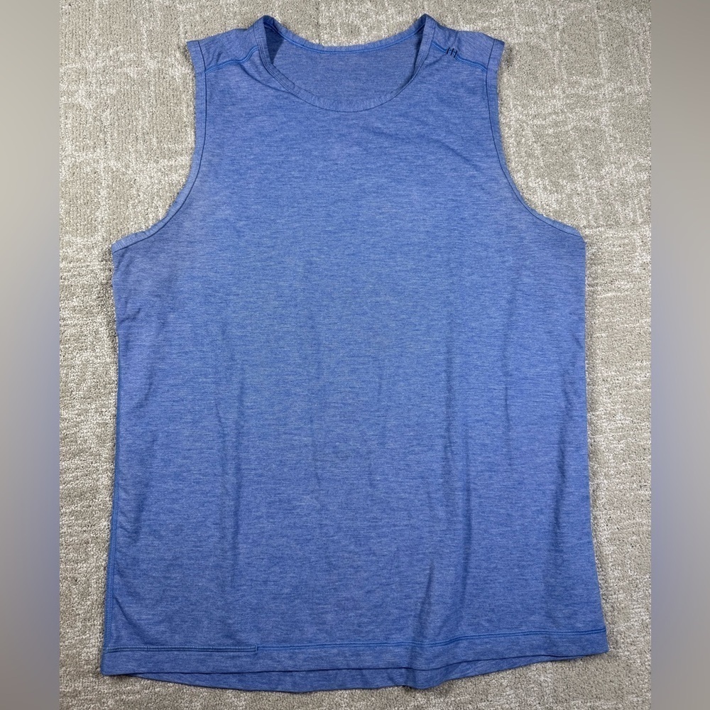 Lululemon Mens Blue Sleeveless Work Out Tank Top Shirt Size READ BELOW